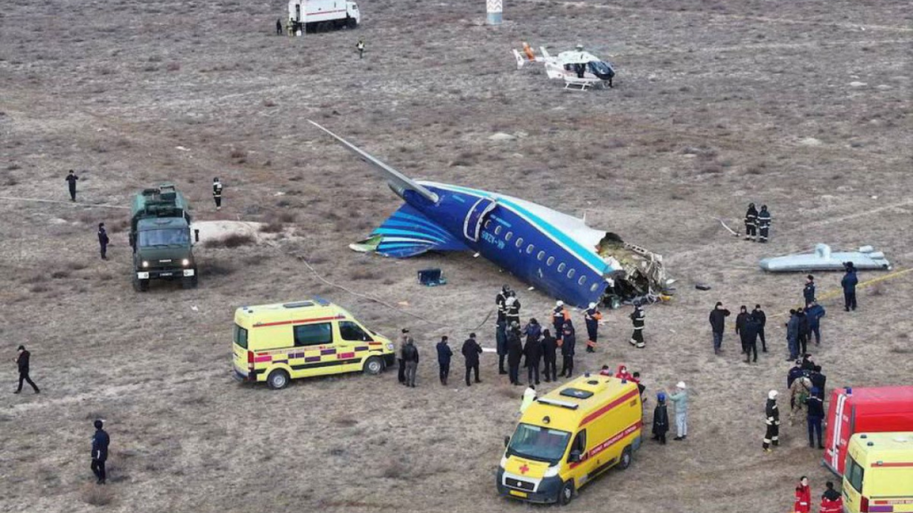 Azerbaijan airlines plane crashes